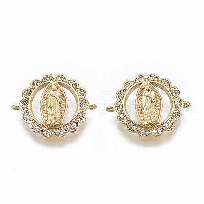 Brass Micro Pave Clear Cubic Zirconia Links/Connercots LS-KK-R126-034-NF-1