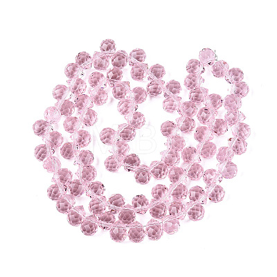 Transparent Glass Beads Strands GLAA-Q116-01A-B02-1