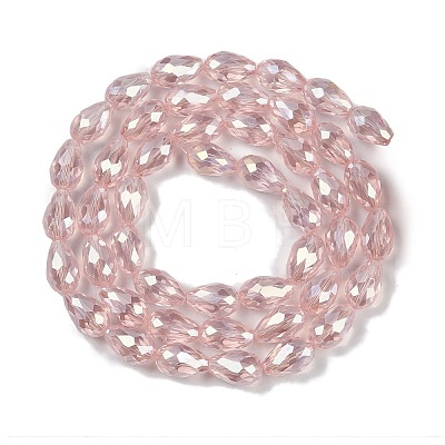 Transparent Electroplate Glass Beads Strands EGLA-T8mm-B18-1