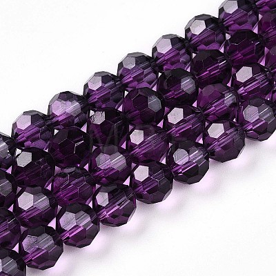 Baking Paint Transparent Glass Beads Strands X-DGLA-A035-T8mm-A09-1