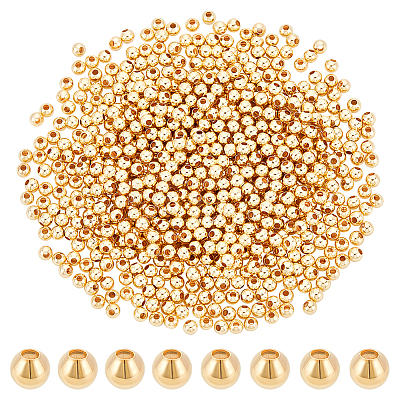   Brass Round Spacer Beads KK-PH0006-40B-1