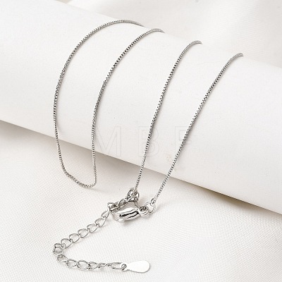 0.6MM Brass Box Chain Necklaces NJEW-G341-01P-1