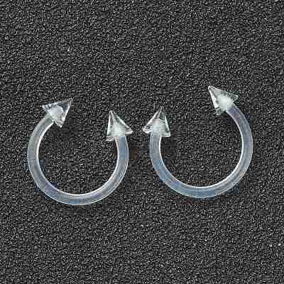 Acrylic Circular/Horseshoe Barbell with Double Pointed End AJEW-P084-03-1