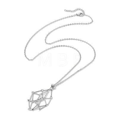 Bullet Natural Mixed Gemstone Pendant Necklaces NJEW-JN04644-02-1
