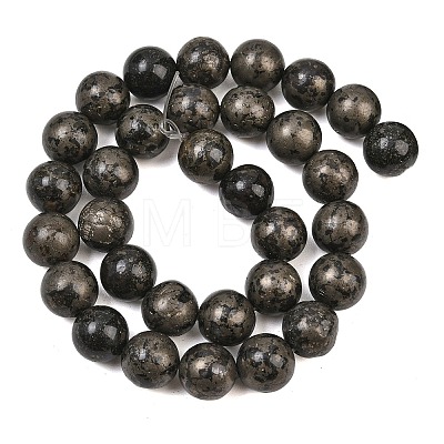 Natural Pyrite Beads Strands G-P303-01-10mm-16-1