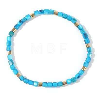 Bohemian Style Natural Shell Column Beads Stretch Bracelets for Women WU0042-3-1