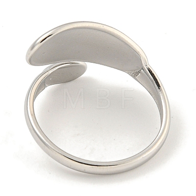 Non-Tarnish 304 Stainless Steel Oval Open Cuff Ring for Women RJEW-A043-33P-1