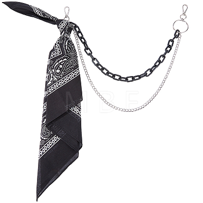 1Pc Alloy Curb Chain & Plastic Paperclip Chain Double Layer Chains for Pants AJEW-BM0001-26-1