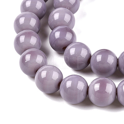 Opaque Solid Color Glass Beads Strands GLAA-T032-P10mm-15-1