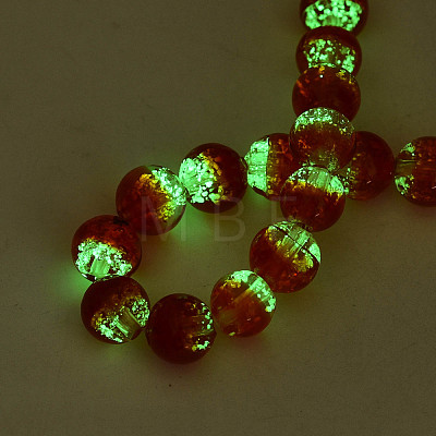 Handmade Luminous Transparent Lampwork Beads Strands LAMP-T017-04C-1