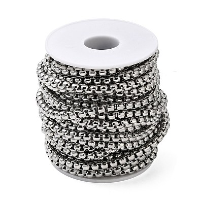 Tarnish Resistant Men's Jewelry Making 304 Stainless Steel Box Chains CHS-A003F-5.5mm-1