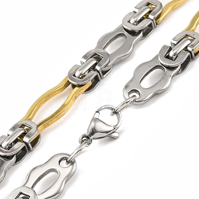 201 Stainless Steel Links Chain Necklace NJEW-F22-39D-GP-1