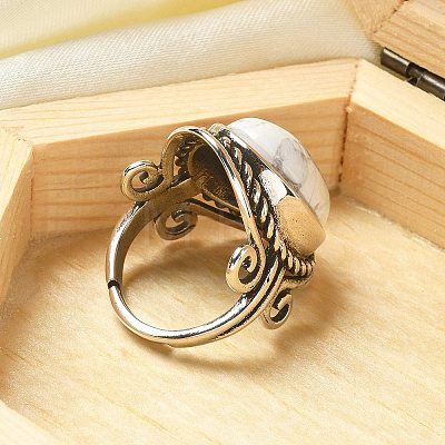 Natural & Synthetic Gemstone Adjustable Rings RJEW-I108-01AS-1