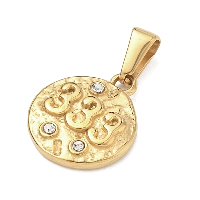 Textured 304 Stainless Steel Pendants STAS-A140-02G-3-1