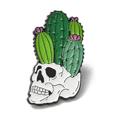 Black Alloy Brooch JEWB-Z011-02C-EB-1
