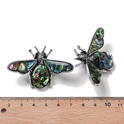Tibetan Style Alloy Insect Brooches JEWB-A021-03AS-01-1