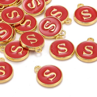 Golden Plated Alloy Enamel Charms ENAM-S118-03S-1