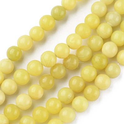 Natural Lemon Jade Beads Strands X-G-G0003-C02-B-1