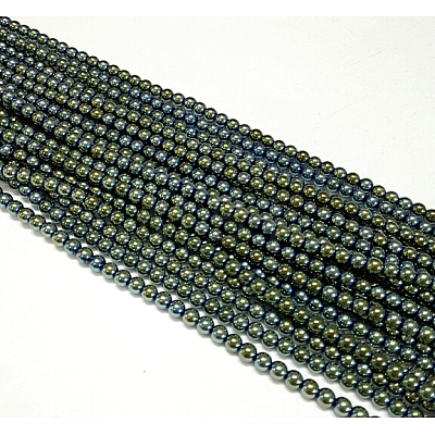 Non-magnetic Synthetic Hematite Beads Strands G-K015-4mm-08-1