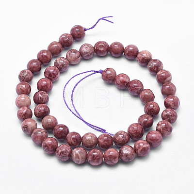 Natural Marble Beads Strands G-K211-8mm-D-1