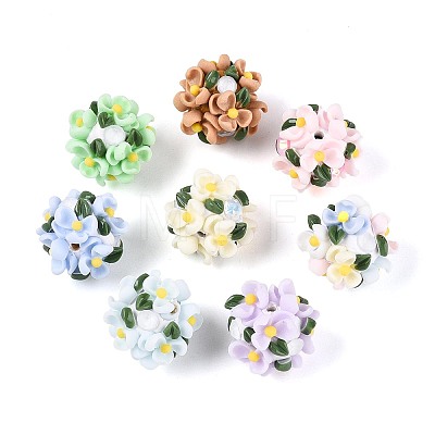Handmade Polymer Clay Rhinestone Beads with Resin RESI-T060-26M-1