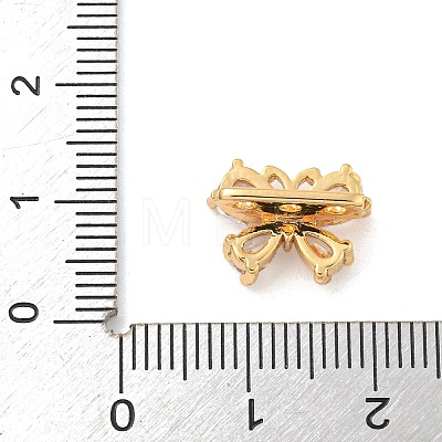 Brass Pave Clear Cubic Zirconia Slide Charms KK-Z072-13G-02-1