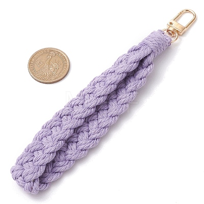 Handmade Macrame Cotton Threads Wrist Strap Pendant Decoration HJEW-JM02625-1