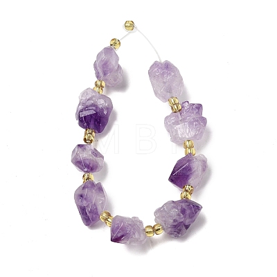 Electroplated Raw Rough Natural Amethyst Beads Strands G-Z131-J02-06-1