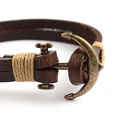 Leather Multi-Strand Bracelets BJEW-P128-35A-1