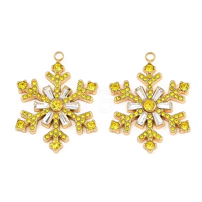 304 Stainless Steel Rhinestone Pendants RB-CBADC81-14G-01-1