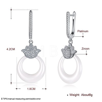 Trendy Sterling Silver Hoop Earrings EJEW-BB30015-B-1