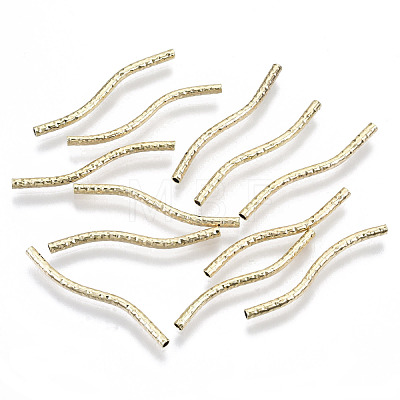 Brass Curved Tube Beads X-KK-R112-034C-NF-1