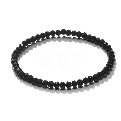 4mm Prism Faceted Rondelle Glass Beaded Stretch Bracelets for Women LS-EH2213-1-1