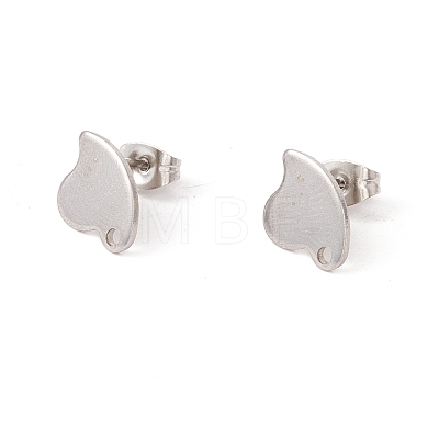Non-Tarnish 201 Stainless Steel Stud Earring Findings with Hole EJEW-A071-07P-1