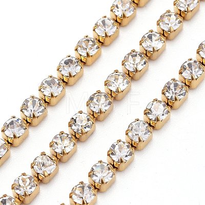 304 Stainless Steel Rhinestone Strass Chains STAS-T055-12G-A-1