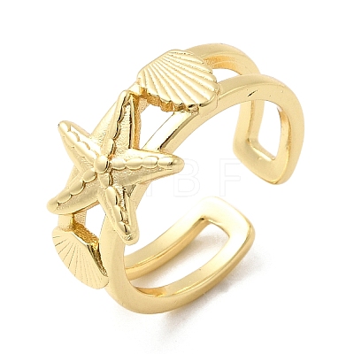 Brass Cuff Rings for Women RJEW-H262-06E-G-1