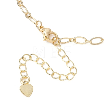 Brass Micro Pave Clear Cubic Zirconia Ring & Heart Link Bracelets BJEW-JB13158-1