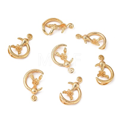 Brass Screw Eye Peg Bails Pendants KK-T062-105G-NF-1