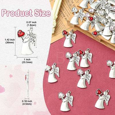 30Pcs 3 Colors Antique Silver Alloy Rhinestone Pendants FIND-CJ0006-07-1