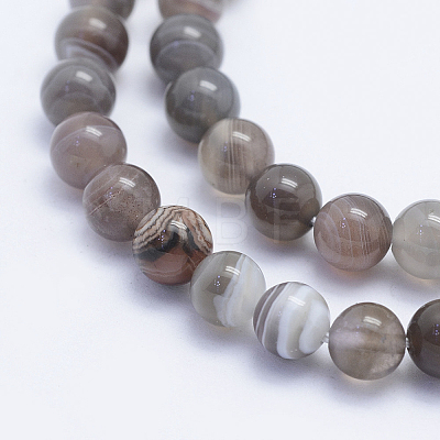 Round Natural Botswana Agate Bead Strands G-I166-02-6mm-1