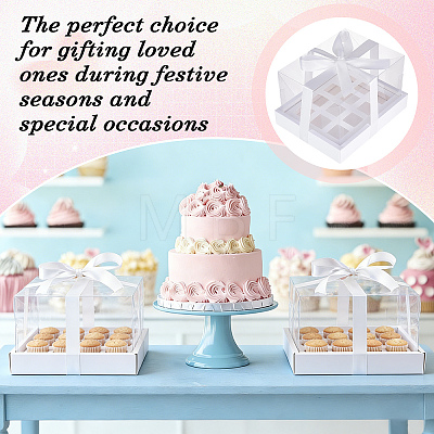 12 Sets Rectangle Foldable Kraft Paper Cake Box CON-WA0001-32-1