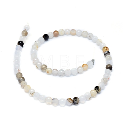 Natural Dendritic Agate Beads Strands G-D0005-18-6mm-1