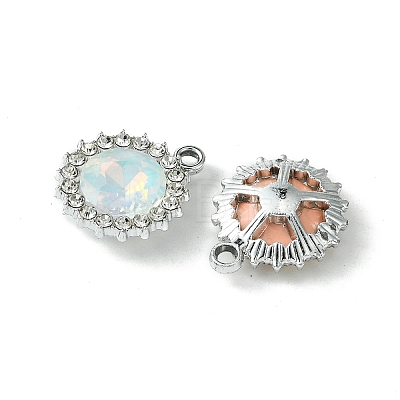 UV Plating Alloy with Mixed Color Glass Rhinestone Pendants FIND-B039-04P-1