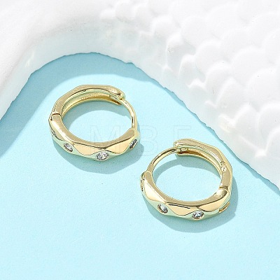Ring Sparkling Cubic Zirconia Huggie Hoop Earrings for Girl Women EJEW-H126-05G-1