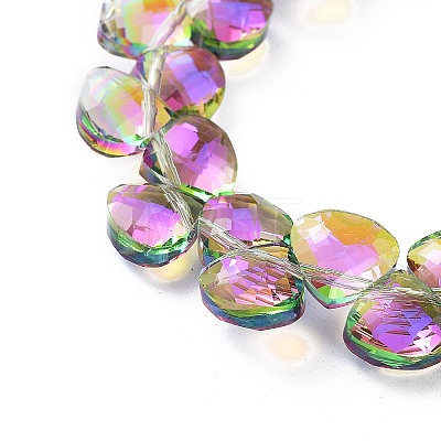 Electroplate Triangle Glass Beads Strands EGLA-A036-11A-FR01-1