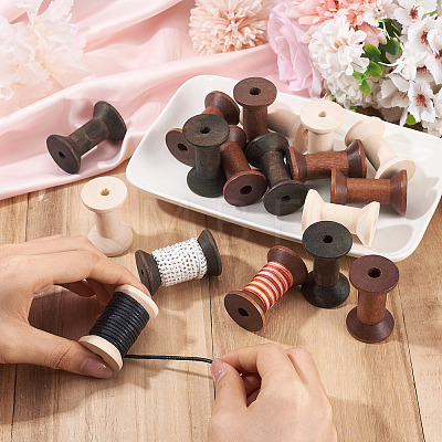 30Pcs 3 Styles Wood Thread Bobbins TOOL-TA0001-21-1
