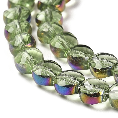 Electroplate Transparent Glass Beads Strands EGLA-Z001-02H-1