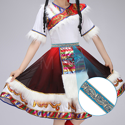 Ethnic Style Embroidery Polyester Ribbons OCOR-WH0080-21A-1