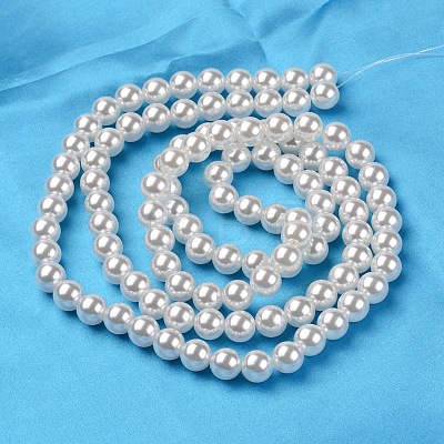 ABS Plastic Imitation Pearl Round Beads MACR-S789-8mm-01-1