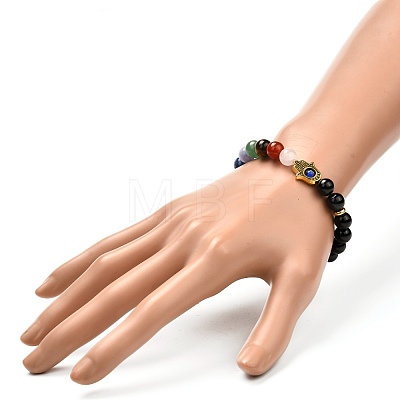 Hamsa Hand /Hand of Miriam with Evil Eye Bracelet BJEW-JB06886-1